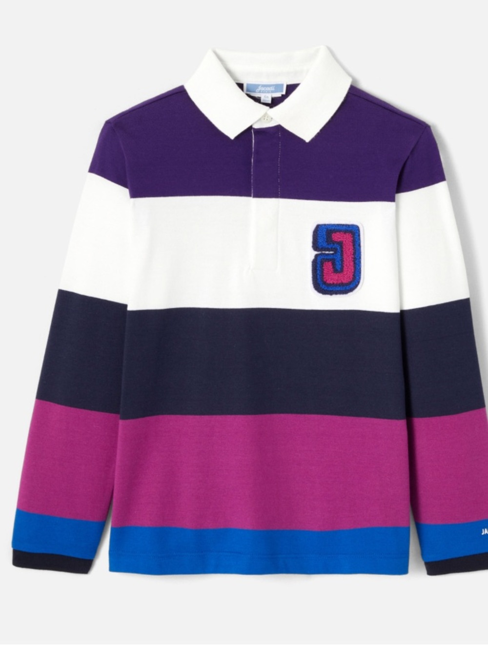 Jacadi Kids Long-Sleeve Rugby Shirt - Purple/White/Black/Pink/Blue